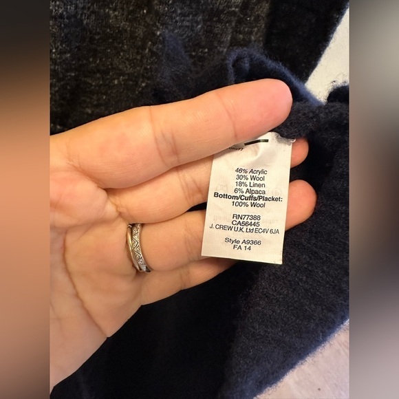 Madewell Alpaca Wool Linen Blend Cardigan Heathered gray/Blue V-neck,size XS - Picture 7 of 8